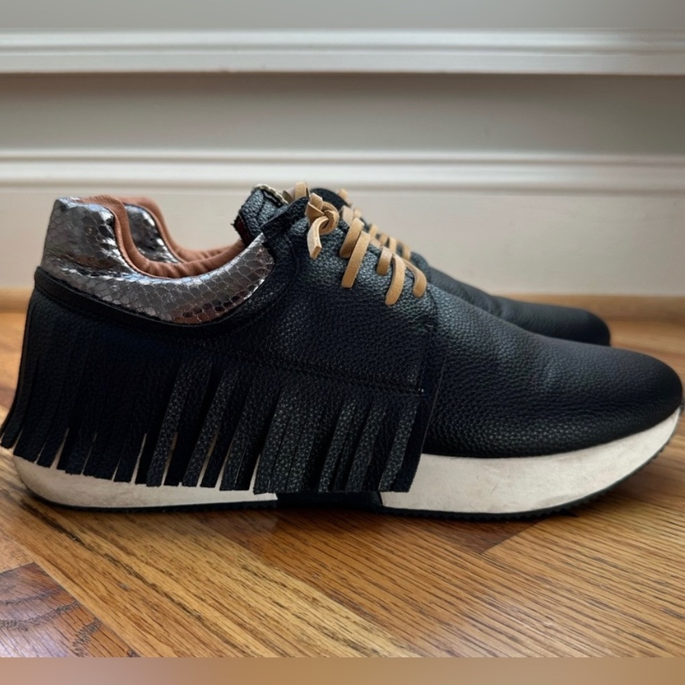 ShuShop Black Fringe Sneakers